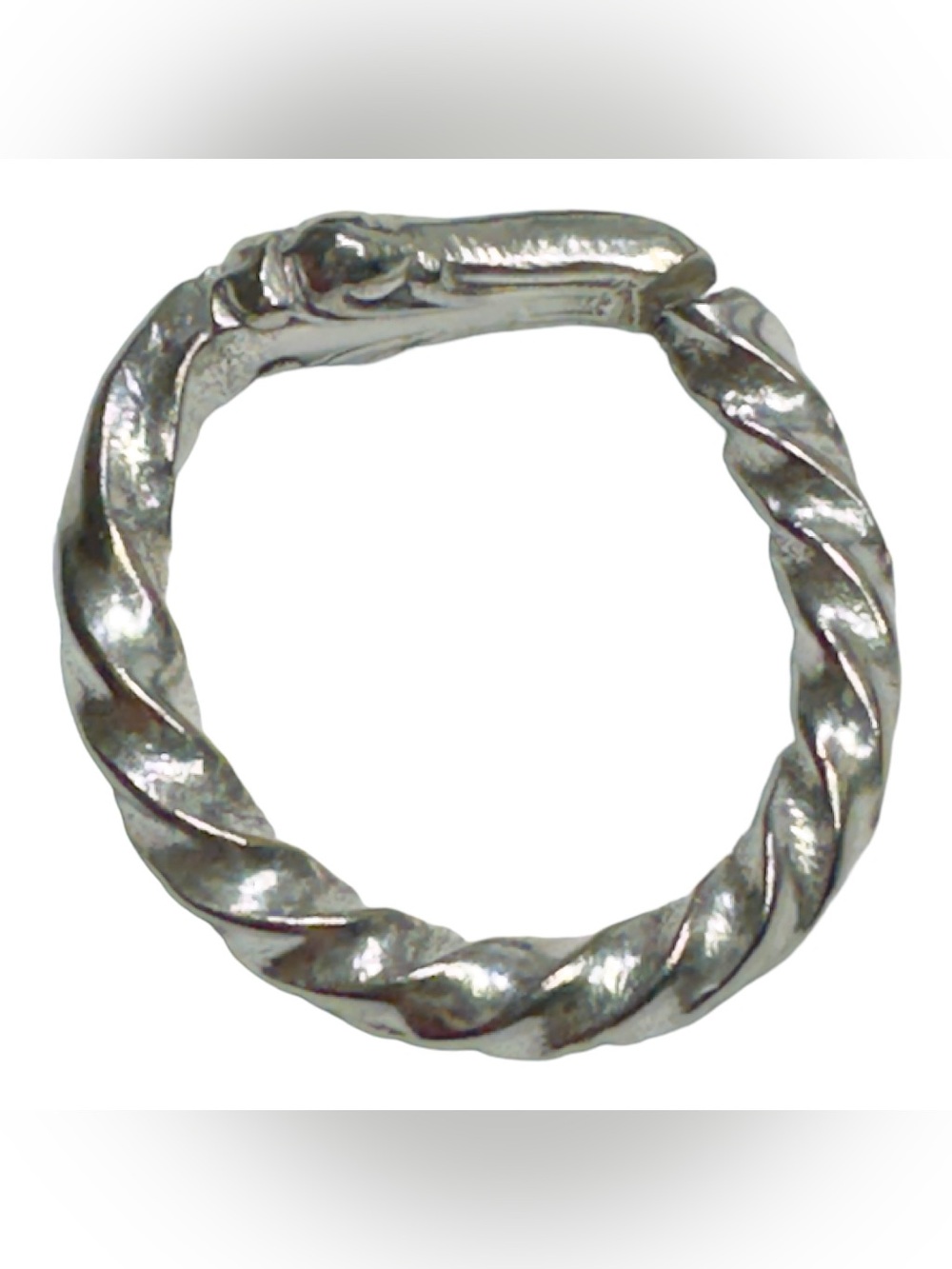 Antique British Silverware Ring Artisan Crafted from Silver Plated Bread Fork - Picture 3 of 16